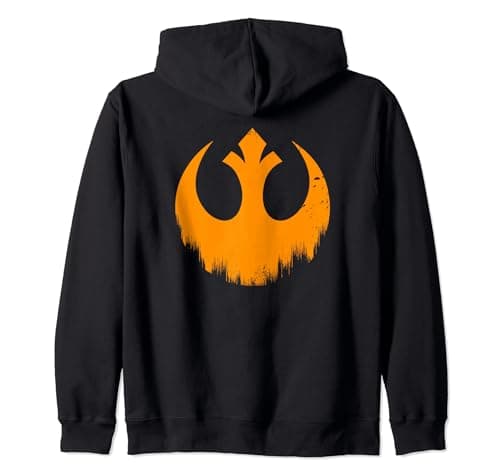 Image of Star Wars Distressed Rebel Logo Orange Zip Hoodie