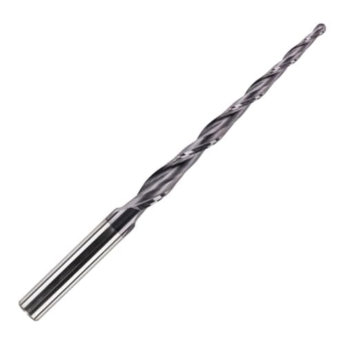 Image of R1.5mm x 75mm Flute x 8mm Shank Solid Carbide Taper Ballnose End Mill TiAlN Coated Ball Nose Endmill Router Bits