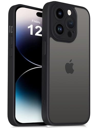 Image of Mootobo Compatible with iPhone 14 Pro Max Case with Lens Protection, Shockproof Military-Grade Protection, Anti-Scratch Matte Back Slim Phone Case 6.7 inch, Black