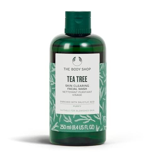 Image of The Body Shop Tea Tree Skin Clearing Facial Wash (1x 250ml), Gel-to-Foam Cleanser for Oily, Blemish-Prone Skin, Proven to Visibly Reduce The Appearance of Blemishes, with Tea Tree Oil & Salicylic Acid