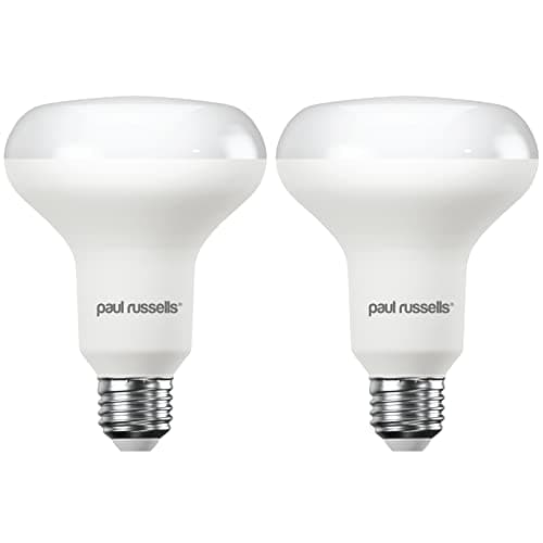 Image of paul russells E27 Spotlight 10W LED Reflector R80 Light Edison Screw, 60w Equivalent Bulb, 940 Lumen, 4000K Cool White, Frosted 120° Beam Angle ES Energy Saving Non-Dimmable Lightbulbs, Pack of 2