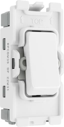 Image of BG RPCDW30 Evolve Grid White 20A 20AX 2 Way 2 Pole Switch Module