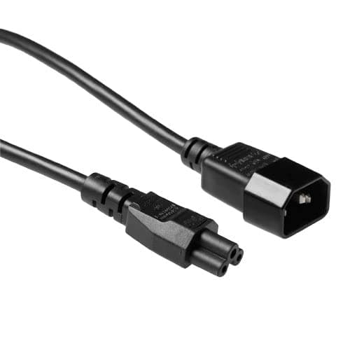 Image of ACT AK5028 Power Cable, 3 Pin, 2 m, C14 Plug to C5 Female Cable, F-Type Power Cable, Extension Cable for Cold Appliances