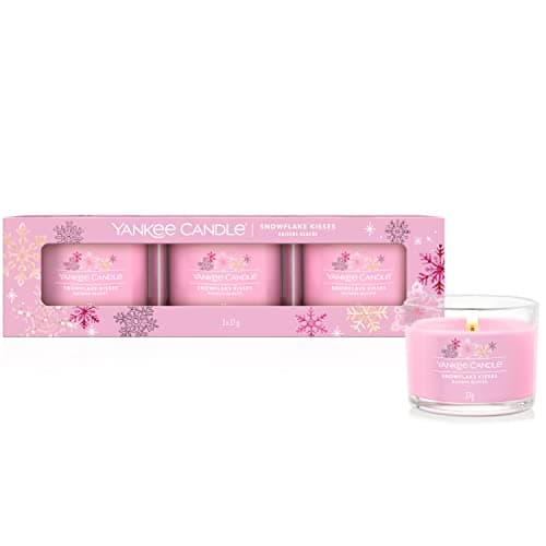 Image of Yankee Candle Scented Candles Gift Set Snowflake Kisses Filled Votive Snow Globe Wonderland Collection Perfect Gifts for Women 3 Count, 1721622E