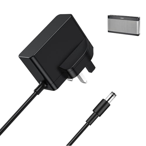 Image of Bouge 17V Speaker Charger Cable Compatible with Bose Soundlink I II III 1 2 3 Wireless Bluetooth Speaker Replacement Power Supply Adapter Cord UK Plug (NOT Compatible with Bose SoundLink Mini 1)