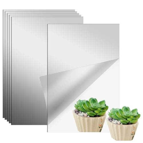 Image of TMBMLPP Self Adhesive Wall Mirror, Flexible Mirror Sheets, HD Wall Mirror, Square Acrylic Mirror Sheet, Plastic Mirror Sheet, Frameless Acrylic Mirror, for Home, Office, Decor