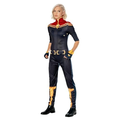 Image of Rubies Official Captain Marvel Womens Costume, Size Medium Halloween Halloween
