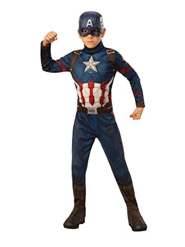 Image of Rubies Official Marvel Avengers Endgame Captain America Classic Childs Costume, Kids Superhero Fancy Dress Halloween, Size 6-8