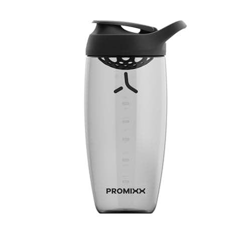 Image of Promixx Pursuit Protein Shaker Bottle - Premium Shaker for Protein Shakes - Lifetime Durability, Leakproof, Odourless - 700ml / 24oz (Stealth Black)