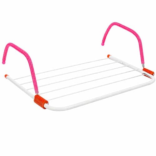 Image of BURAKH 5 Bar Radiator Folding Airer Clothes Dryer Rack Towel Holder Drying Rail 3M Laundry Folding Airer for Washing, Caravan, and Home Use (5 bars 3 Metre)