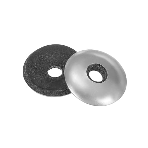 Image of sourcing map Sealing Neoprene Rubber Washers, 5.5x19x2.1mm EPDM Bonded Sealing Washers 304 Stainless Steel Rubber Backed Gasket for Screws Silver, Pack of 100 (#12)