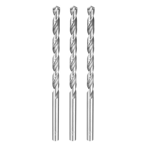 Image of sourcing map 3pcs Twist Drill Bit 8mm Dia 160mm (6.3") Extra Long High-Speed Steel Spiral Jobber Drill Bits Fully Ground Drilling Tools for Wood Plastic Aluminum Thin Metal Sheet