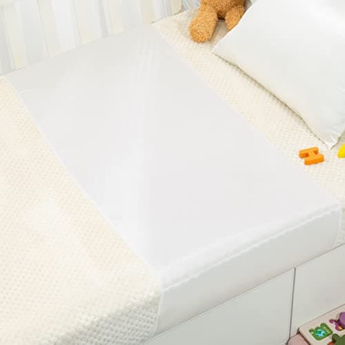 Image of PROMEED 23 Momme Silk Crib Slip, No More Bed Head and Baby Bald Spots, 100% Silk Crib/Bassinet Sheets (White)