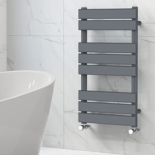 Image of NRG Designer Bathroom Flat Panel Heated Towel Rail Radiator Modern Central Heating Warmer Wall Mounted Ladder Rad 800×450mm Anthracite