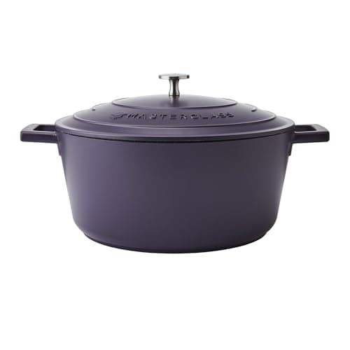 Image of MasterClass Cast Aluminium Casserole Dish With Self-Basting Lid Premium Quality Lightweight Non-Stick Medium Round Blue, Hob To Oven Cooking Pot For Family Meals Curries Dishwasher Safe, 28cm, 5L