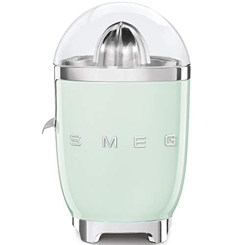 Image of SMEG 50's Retro Style Citrus Juicer with Drip Free Spout, Automatic Activation, and Efficient Straining, Pastel Green CJF11PGUS