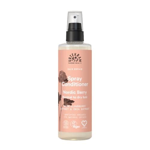Image of Urtekram Nordic Berry Spray Conditioner – Leave-In Hair Mist for Normal to Dry Hair – With Chia, Aloe Vera & Cloudberry – No Rinse – Vegan & Natural, 250ml / 8.5 fl oz (Pack of 1)