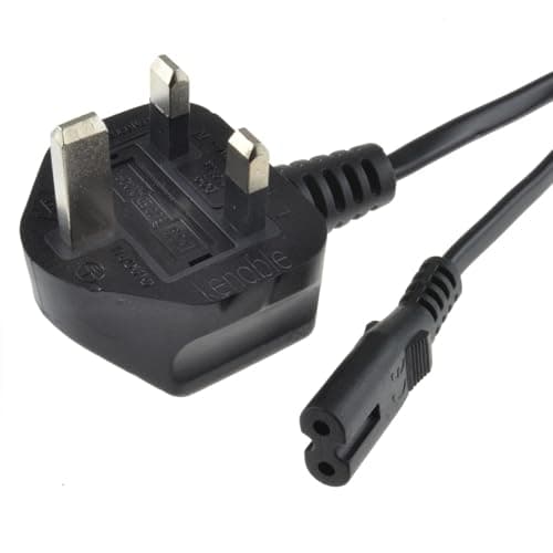 Image of kenable Figure 8 Power Cable UK Plug to C7 Lead for LED Smart TV Laptop Audio Equipment Black 5m