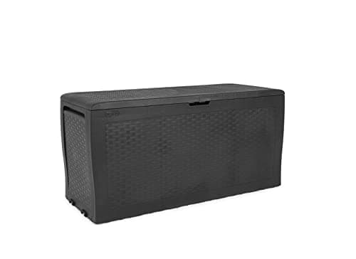 Image of Keter Storage Box Samoa 270L Anthracite Outdoor Garden Patio Cushion Shed Box