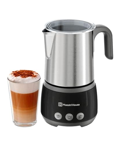 Image of Maestri House 4-in-1 Milk frother, 600W Automatic Warm and Cold Foam Maker, 500ml Large Capacity Milk Steamer, Velvetiser and Hot Chocolate Maker for Coffee, Cappuccino, Macchiato, Latte, BasicFro 500