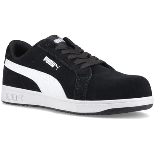 Image of Puma Safety Iconic Low Suede Trainers Safety Male Black/White Size 10