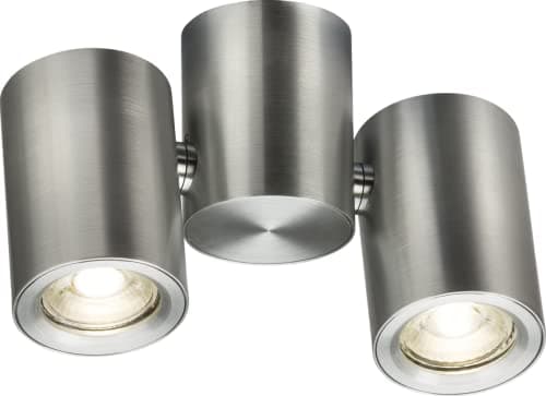 Image of Knightsbridge Dee Twin Surface Adjustable Brushed Chrome Spotlight
