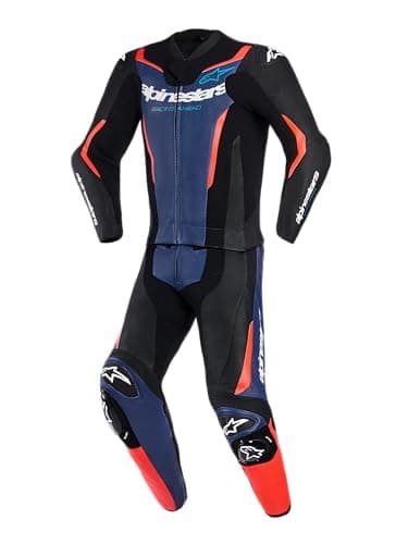 Image of Alpinestars GP Force V2 2-Piece Motorcycle Leather Suit, Black/Blue/Red, 54