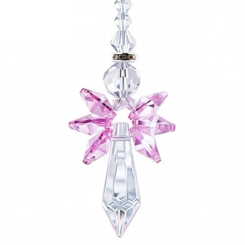 Image of BEAMARKER Rainbow Guardian Angel Crystal Suncatcher Hanging Ornament Pink Glass Prism Rainbow Maker for Home Window Car Porch Decoration Spiritual Sun Catcher Gift for Mom Women Friends