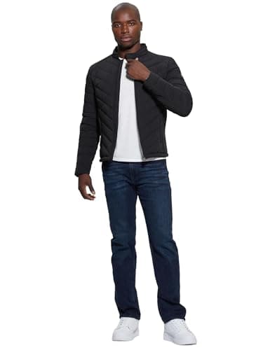 Image of GUESS Fitted stretch jeans jacket., Black, M
