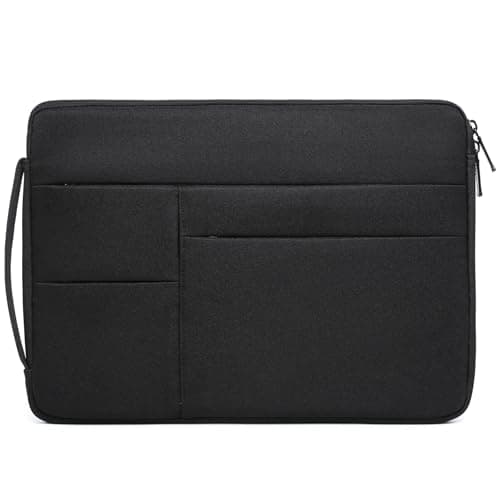 Image of HYZUO 17-17.3 Inch Laptop Sleeve Bag Briefcase for 17" 17.3" HP/Dell/Lenovo/ASUS/Acer/LG/MSI Gaming Laptop/Razer Blade 17/18, Men Women NoteBook Protective Case Bag, Classic Black