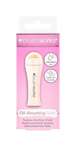 Image of Brushworks Oil Absorbing Roller – Volcanic Stone Face Roller for Oily Skin, Shine-Free Finish & Instant Oil Control | Compact & Easy to Clean