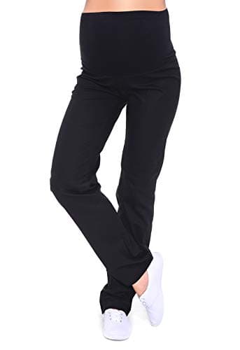 Image of Mija - Maternity Trousers/Jeans Classic Straight Cut Denim Over Bump 3014 (14, Black)