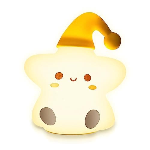 Image of groov e Cuties - Ezra Star - Colour Changing LED Night Light with 30/60 Minute Timer - 7 Colours - Tap to Use - Rechargeable 12-Hour Battery or USB Powered - for Babies, Toddlers & Children