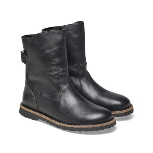 Image of Birkenstock, UPPSALA SHEARLING, Leather Boots Shoes, Fashion Fashion, Black, 38 EU Stretta