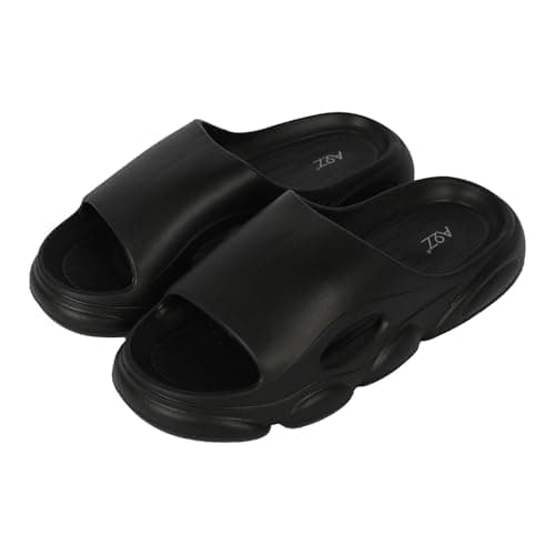 Image of A2Z Mens Sliders EVA Foam Cushioned Slip On Sandals Lightweight - Slider MEN 1303 Black 10 UK