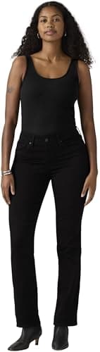 Image of Levi's Women's 314 Shaping Straight Jeans, Black and Black, 32W / 30L
