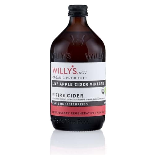 Image of WILLY’S Fire Cider 500ml – Organic Apple Cider Vinegar Tonic with Live Mother – Ginger, Turmeric, Garlic, Honey – Fiery Daily Shot for Immunity, Digestion & Natural Wellness. Vegan. UK Made