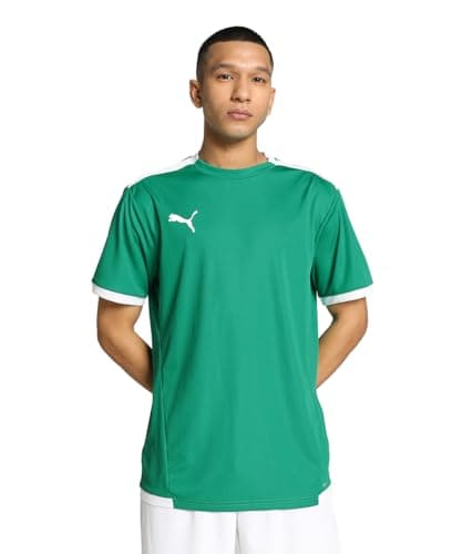 Image of PUMA Mens Teamliga Jersey Shirt, Pepper Green-puma White, XL EU