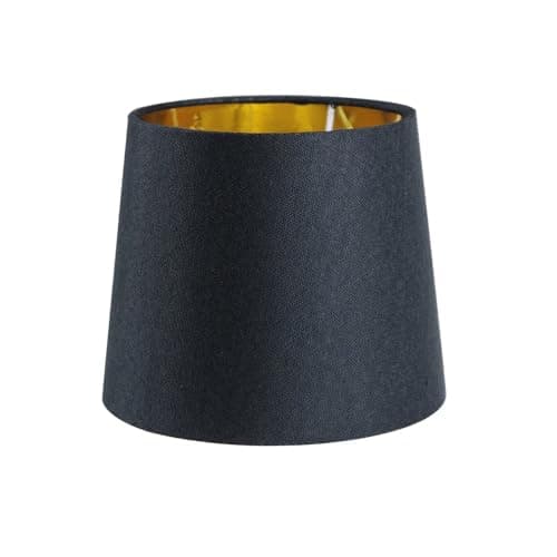 Image of Sinta 7" Lamp Shade Modern Tapered Replacement Black Fabric Simple Style Light Shade with Gold Lining for E27/E14 Table Lamp/Wall Lamp