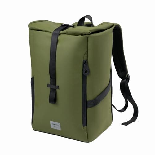 Image of Cabin Max ISEO Rolltop Backpack Carry On Suitable for Ryanair Underseat Cabin Bags (Recycled RPET) (Khaki)