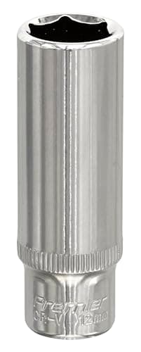Image of Sealey Sp1412D Walldrive Socket 12Mm Deep 1/4Sq Drive Fully Polished