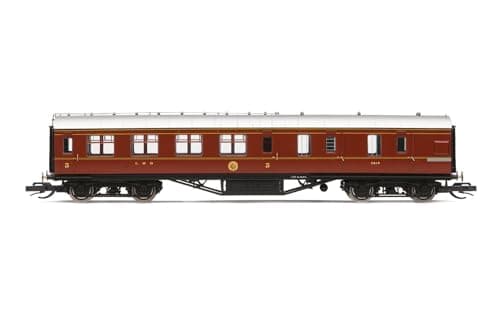 Image of Hornby TT:120 Coach Car - TT4009 LMS 57' Brake Third, 5619 - Era 3 Train Toy, TT Gauge Carriage for Train Set, Rolling Stock Models for Adults - 1:120 Scale Model Gift