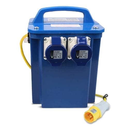 Image of 3.3kVA Step Up Transformer 2x16 Amps Outlet 240V 16 Amps 110V Plug with 1.5m Cable for Work Sites and Construction