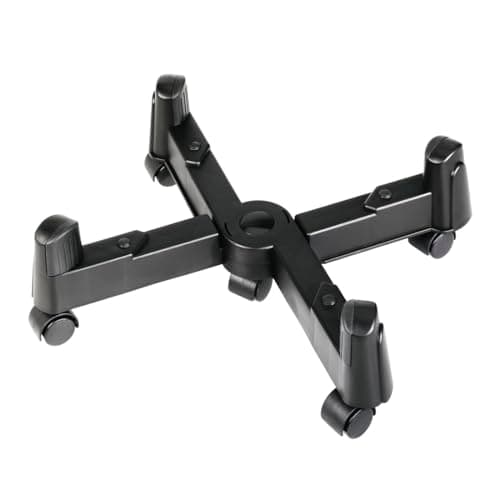 Image of Hama PC Stand with Casters | For Standard PC Towers up to 25.5 cm Wide | X Shape with 5 Wheels | Black