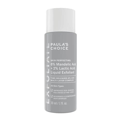 Image of Paula's Choice SKIN PERFECTING 6% Mandelic Acid + 2% Lactic Acid AHA - AHA Exfoliant - Visibly Reduces Fine Lines and Wrinkles - with Yarrow Extract - All Skin Types - 30 ml
