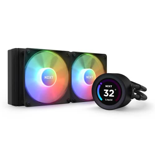 Image of NZXT Kraken Elite 240 RGB - RL-KR24E-B1-240mm AIO CPU Liquid Cooler - Customizable 2.36" LCD Display for GIFs, Images, Performance Metrics - 2 x F120 RGB Core Fans - Black