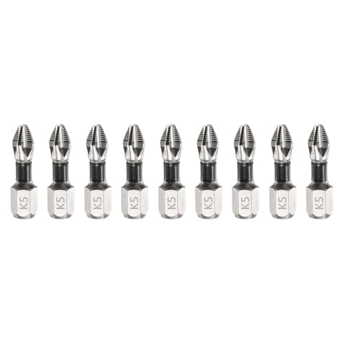 Image of sourcing map 9pcs Impact Phillips Screwdriver Bit PH2 (#2) Anti Slip Tip 1/4" Hex Shank 1" (25mm) Long Magnetic Cross Screw Driver Industrial Power Drill Bits for Remove Fastening Screws