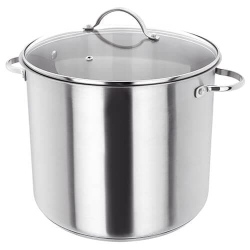 Image of Judge Stainless Steel Stockpot with Glass Lid, Hollow Handles, 28cm, 13L Induction Ready, Oven Safe, Dishwasher Safe