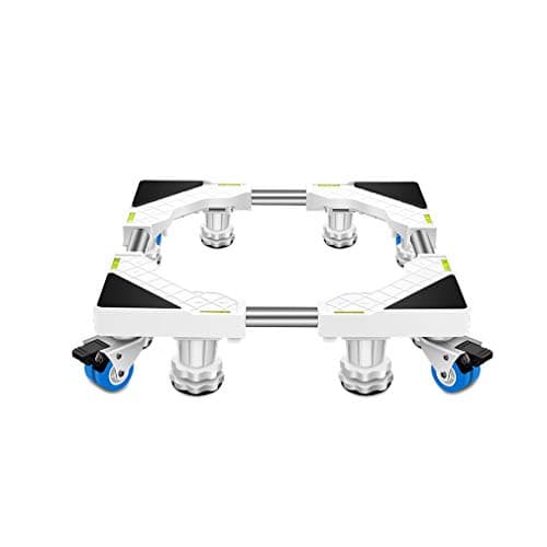 Image of Fridge Trolley Wheels Washing Machine Base Length/Width 45-65cm Telescopic Wine Cooler Pedestals & Frames Dishwasher Washer Bracket 4 Wheels 4/8 Legs Ice Maker Trays (White 8 legs 4 wheels)