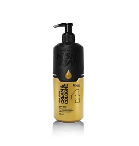 Image of NISHMAN Aftershave Cream Cologne 04 - Gold One 400ml – 2in1 Cream & Cologne, Extra Moisturising Men's After Shave - Refreshing & Cooling Post-Shave Moisturising Spray Lotion